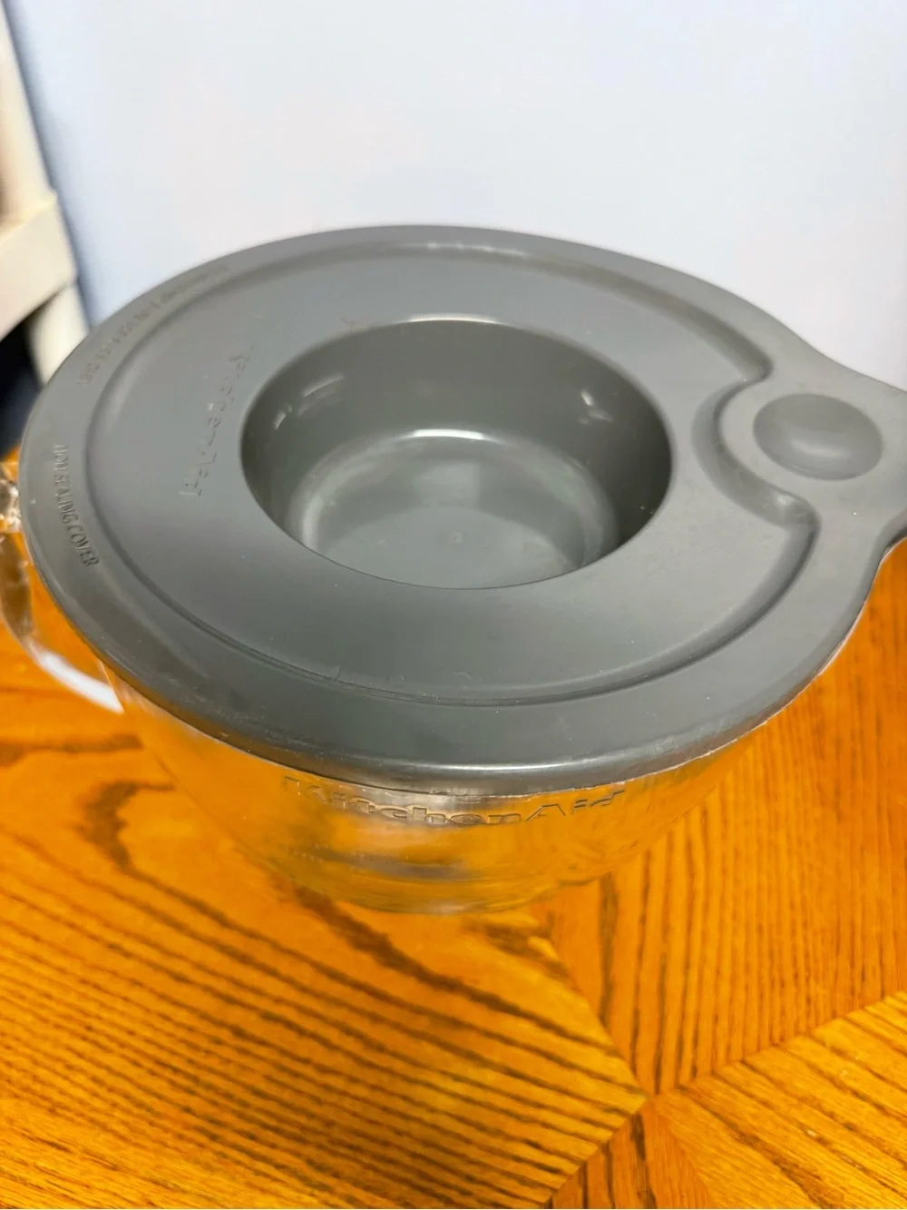 KitchenAid Clear Glass Mixing Bowl with Gray Lid
